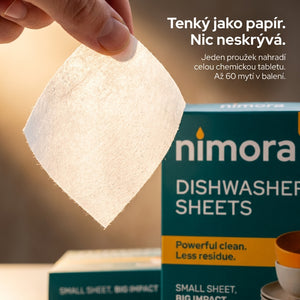 Proužky do myčky bez chemie — Nimora | 60 mytí, papírový obal