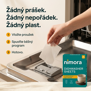 Proužky do myčky bez chemie — Nimora | 60 mytí, papírový obal