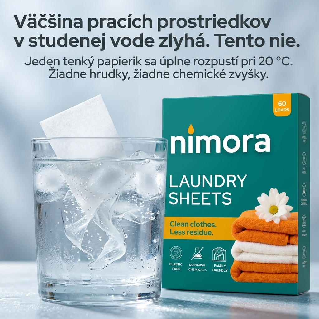 Proužky do pračky bez chemie — Nimora | 60 praní, papírový obal